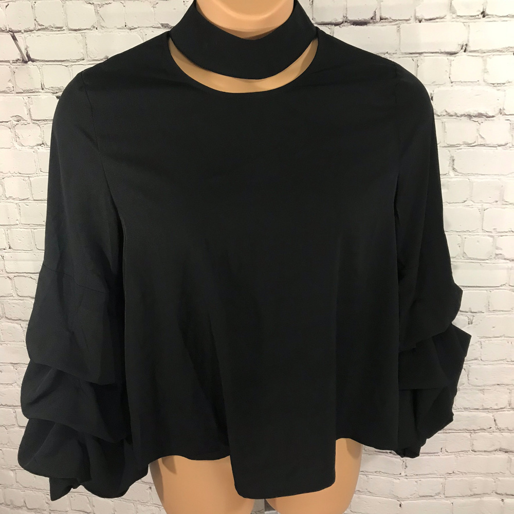 Loveriche Black Long Sleeve Blouse Size L - Picture 1 of 8